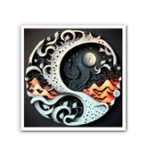 Artistic canvas with themes of silence and music intertwined.
